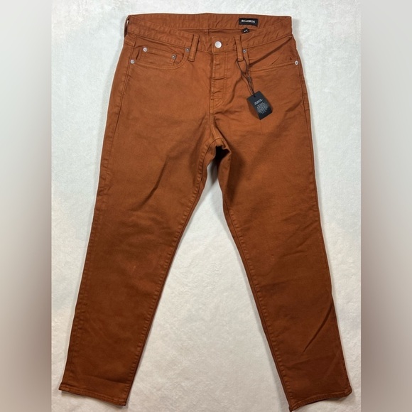 NWT Bonobos Brown Jeans 32W 30L Duck Canvas Designer Denim Pants - Picture 1 of 11